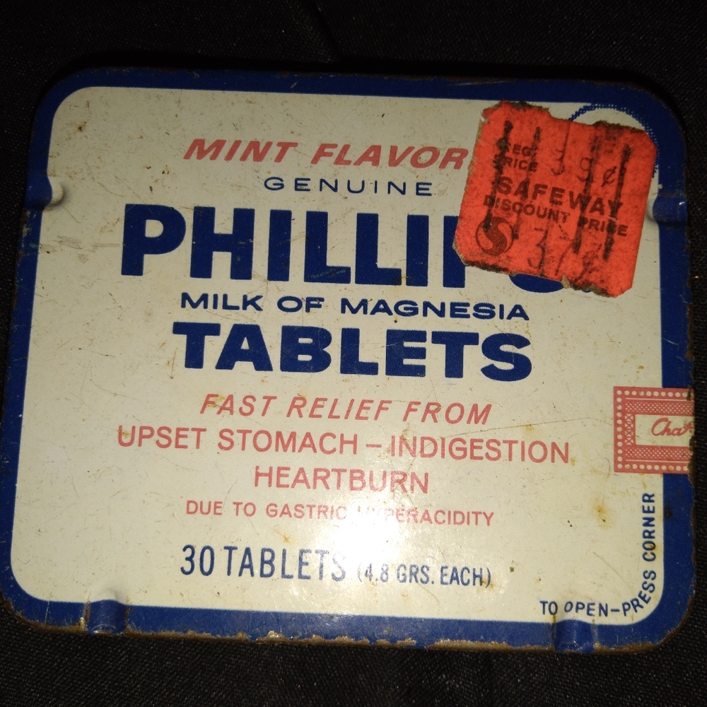 Vintage Phillip's Mom Tin w/ pills